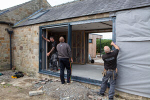 Glass and wood extension Northumberland